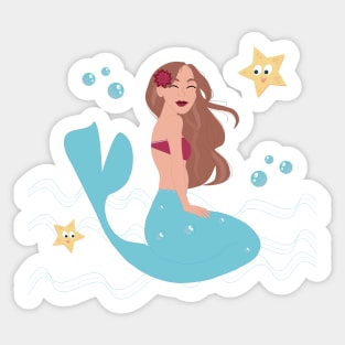 This mermaid is having fun! Sticker